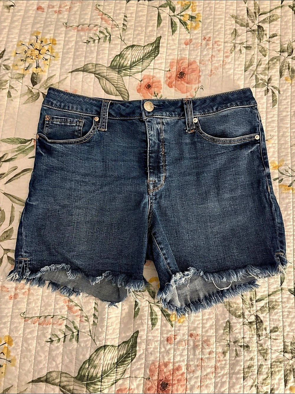 Seven7 Weekend Short Frayed Hem Jean Shorts Blue Size 10